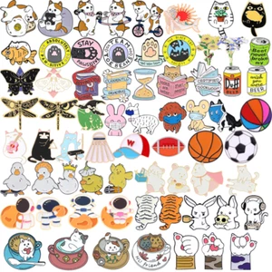 Cartoon Animal Brooches Creative Cat Lapel Pins Corsage Enamel Badge Brooch Gift - Picture 1 of 59