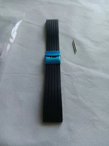 24MM new, rubber watch strap with deployment clasp, with spring bars. lot A4 - Picture 1 of 3