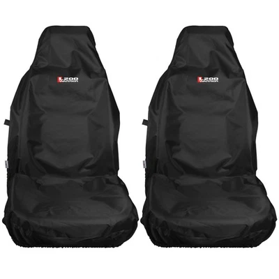 MITSUBISHI L200 WARRIOR FRONT BLACK SEAT COVERS HEAVY DUTY WATERPROOF ALL YEARS - Image 1 of 4
