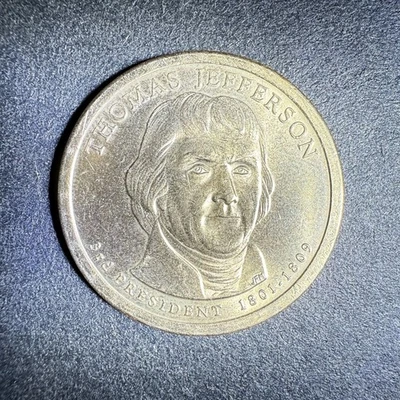 Thomas Jefferson Presidential Dollar Coin 2007 P Engraved Edge - Image 1 of 2