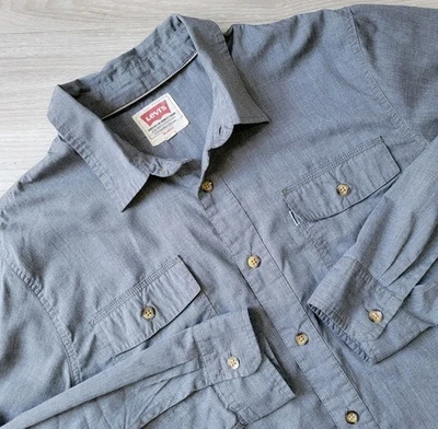 Levi’s Chambray Shirt Men's XL Cotton Blend Selvedge LS Button Up Workwear - Image 1 of 4