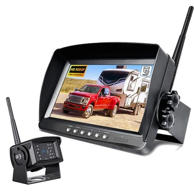 9" Digital Wireless Split Monitor DVR 1080P Backup Camera For Truck Trailer RV - Image 1 of 4