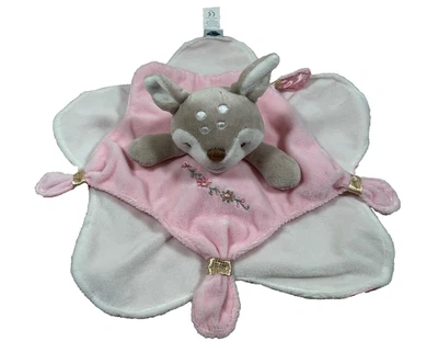 Mary Meyer plush Baby deer fawn lovey baby security blanket pink flower floral - Image 1 of 4
