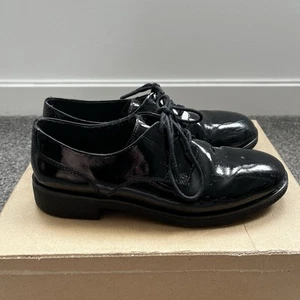 Clarks Griffin Lane Black Patent Leather Derby Shoes UK Size 5 Smart Shoes - Picture 1 of 10