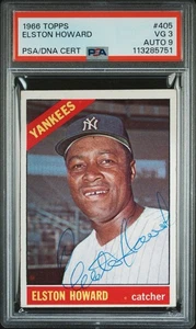 1966 Topps #405 Elston Howard PSA 3 VG DNA 9 Auto, LOW POP, 3 HIGHER, RARE TBC - Bild 1 von 4