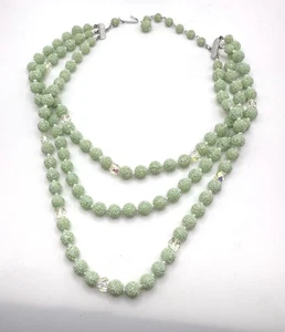 Collar de cuentas vintage de 3 hilos con cuentas ab de luz azucarada como nuevo - Imagen 1 de 11