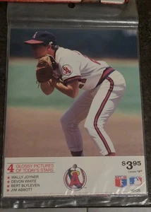 1990 California Angels Sealed 8x10 Photo Pack Of 4 By TV Sports Mailbag Joyner - Picture 1 of 2