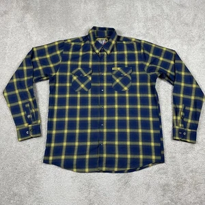 Camisa de franela Dixxon para hombre XLT azul amarillo objetivo a cuadros alta tecnología D frente a presión alta - Imagen 1 de 12