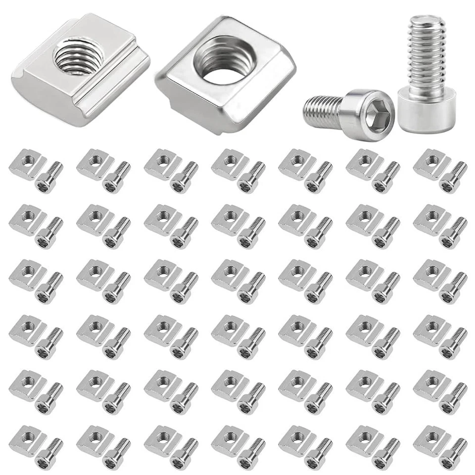 50 pezzi di pietre per scanalatura M5 con vite, in acciaio inox T (S5w) - Immagine 1 di 1