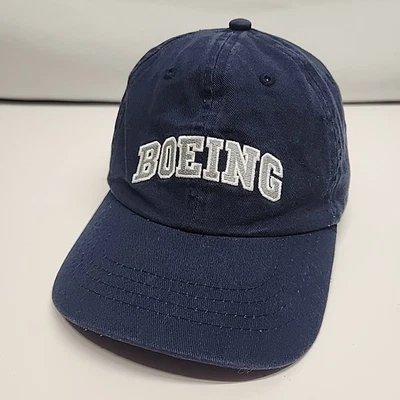 Boeing Baseball Cap Navy Blue Small-Medium Adjustable Embroidered Logo Hat - Image 1 of 4