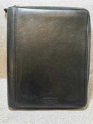 VTG Coach Zip Around Portfolio Blk Leather Unisex 11" x 13" Document 90s Rare - Image 1 of 4