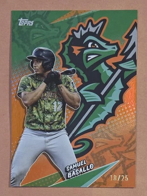 Samuel Basallo 2025 Topps Pro Debut Stars Orange 18/25 Prospect MiLB Card #9 - Image 1 of 2