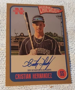 #D /50 AUTO GOLD BORDER CRISTIAN HERNANDEZ RC 2020 Onyx Nimbus Cubs - Picture 1 of 2