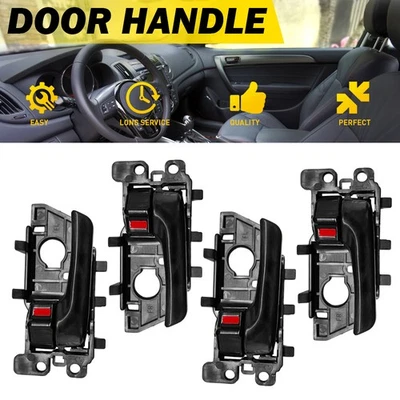 Pack of 4 Interior Inside Inner Door Handle Set Black For 2010-2013 Kia Forte - Image 1 of 4