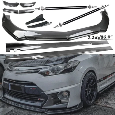 Carbon Fiber Front Bumper Lip Spoiler Side Skirt Body Kits For Toyota Camry SE Foto 1 de 4