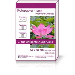 100 Blatt 13x18cm 120g/m² Fotopapier Matt wasserfest Photopapier lichtecht - Bild 1 von 10
