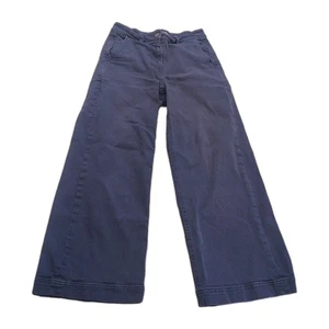 Pantaloni utility Everlane gamba larga crop blu taglia 4 vita alta comodi casual autunno - Foto 1 di 9