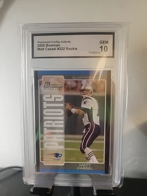 2005 Bowman - Matt Cassel #222 (RC) Apg Gem 10 - Image 1 of 2