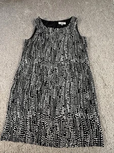 Jones New York Signature schwarz-weiß gepunktetes Kleid Größe 16W - Bild 1 von 14