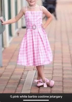 Toddler Barbie Pink White Dress Costume Halloween Size 3-4 Dress Up Party - Image 1 of 4