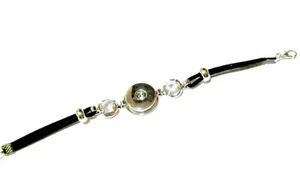 Armband schwarz für 1 Druckknopf Polyester Wechselschmuck Modeschmuck - Bild 1 von 1