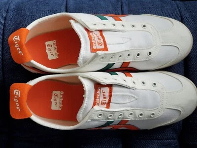 NUEVO Onitsuka Tiger México 66 Crema sin cordones / Tomate bermellón mujer-7 [hombres-5.5] Foto 1 de 4