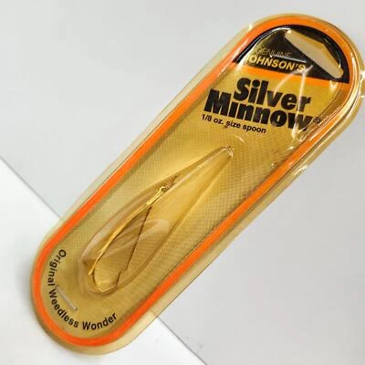 Señuelos Johnson Silver Minnow Gold Fishing 1/8 oz cuchara sin malezas Nuevo de Lote Antiguo Foto 1 de 4
