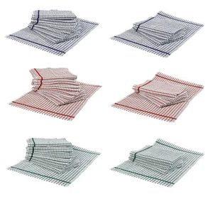 Pack de paños de cocina absorbentes 100 % algodón de felpa a cuadros - Imagen 1 de 13