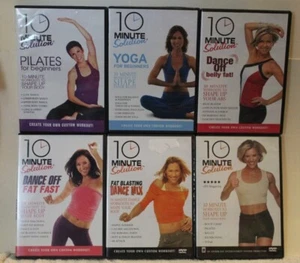 6 10 Minute Solution workout DVD lot Pilates for Beginners Dance off Belly Fat - Imagen 1 de 8