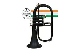 Pro Flugelhorn Bb KEYS FREE HARD CASE & MOUTHPIECE- Mate Black - Picture 1 of 4