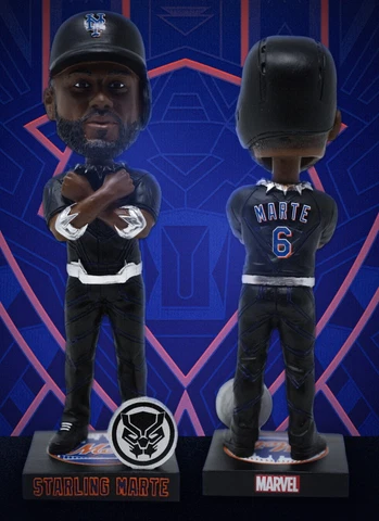 MLB New York Mets Starling Marte Marvel Black Panther Bobblehead Cover