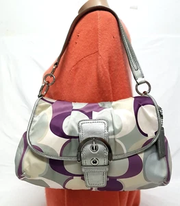 Coach Soho Signature Multicolor Satin Y2K Handtasche Schulter Handtasche F17404 - Bild 1 von 13