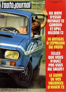 L'AUTO JOURNAL n°22 04/11/1971 R12 GORDINI OPEL ASCONA 1.2 MERCEDES 350SLC  - Imagen 1 de 1