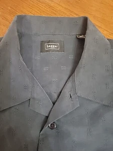 Haggar Men's short sleeve Microfiber button front shirt XL Black - Picture 1 of 8