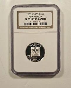 2008 S Silver 25c New Mexico Pf70 Ultra Cameo - Picture 1 of 2