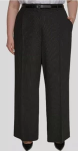 Calvin Klein Damen schwarz Nadelstreifen hoch geschnitten weites Bein Hose Übergröße 18W DM6 - Bild 1 von 3