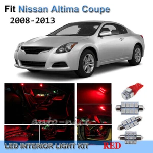 For 2008-2013 Nissan Altima Coupe Premium Red LED Interior Lights Kit 9 Pieces - Picture 1 of 7