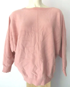 Light Rose PINK PULLOVER SWEATER Line Down Center No label Sweatshirt - Picture 1 of 3