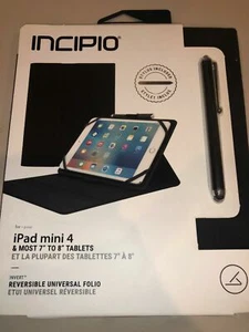 Incipio Invert Folio Case with Stylus for iPad Mini 4 & 7" to 8" Tablets - Black - Picture 1 of 3