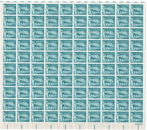 Scott #1031A Palace of Governors Santa Fe Sheet of 50 Stamps - MNH P#26620 (LR) - Picture 1 of 2