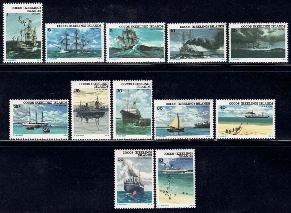 1976 Cocos Island SC# 20-31 - Historic Ships - M-NH - Изображение 1 из 1