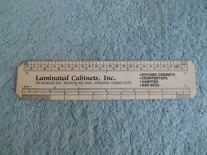 ARMADI LAMINATI VINTAGE INC. LONGWOOD, FLORIDA 6 POLLICI RIGHELLO LAMINATO. - Foto 1 di 5