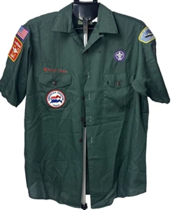 Camisa Uniforme Verde Boy Scouts Of America BSA Manga Corta con Parches (Cuello 14) - Imagen 1 de 2