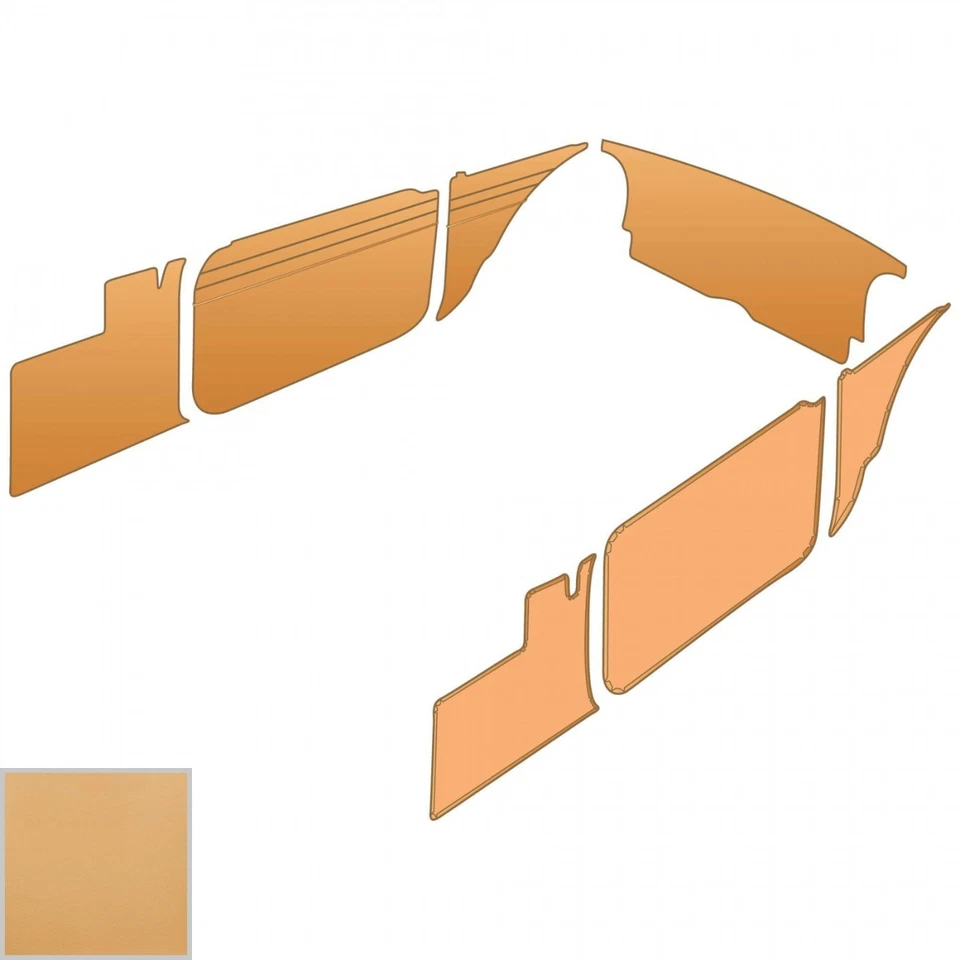 New Honey Tan Interior Panel Set Vinyl with Honey Tan Piping, 1966-67 Roadster - Image 1 of 1