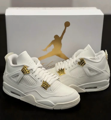 Men's Jordan 4 "Metallic Gold" Retro Mid-Top Basketball Shoes - Image 1 of 4