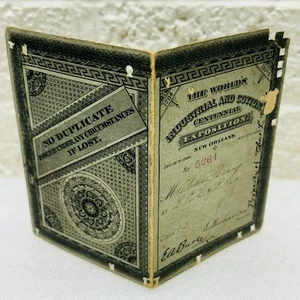 Antique 1884 New Orleans Ticket World's Centennial Industrial Cotton Exposition - Picture 1 of 9
