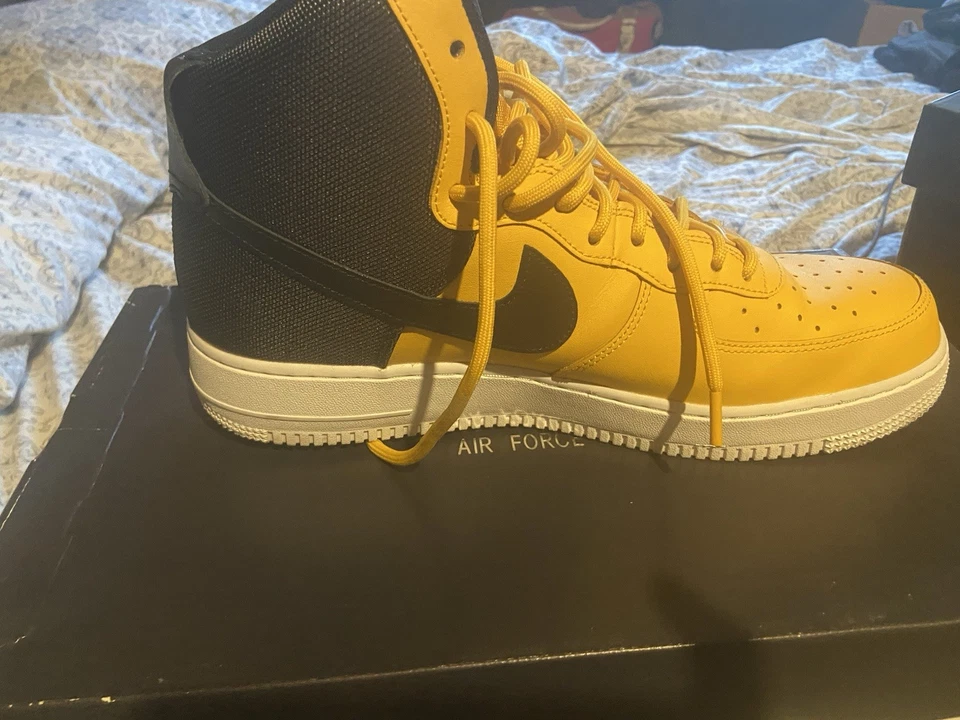 Nike Air Force 1 '07 LV8 High Yellow Ochre/Black Men's Shoes Size 12 - Image 1 of 4