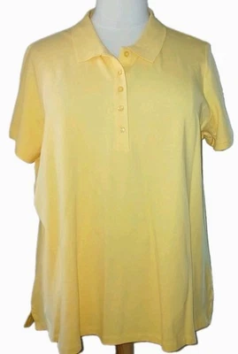 Polo Laura Scott 3X Tenis Casual Carrera Elastizado Manga Corta Amarillo Sólido Top Foto 1 de 4