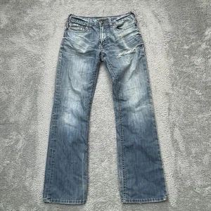 Buffalo David Bitton Jeans Herren 31x32 Blau Bootcut Bein Denim Baumwolle Distressed - Bild 1 von 10