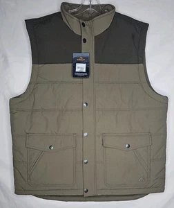 Ridgecut Toughwear Quilted Puffy Vest Snap Button Zip up Mens Size XL Brown Nwt - Picture 1 of 6